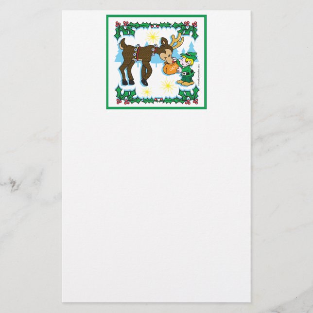 Papelaria Vintage Elf e Reindeer (Frente)