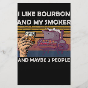 Papelaria Vintage Eu Gosto De Bourbon Meu Fumador 3 Pessoas