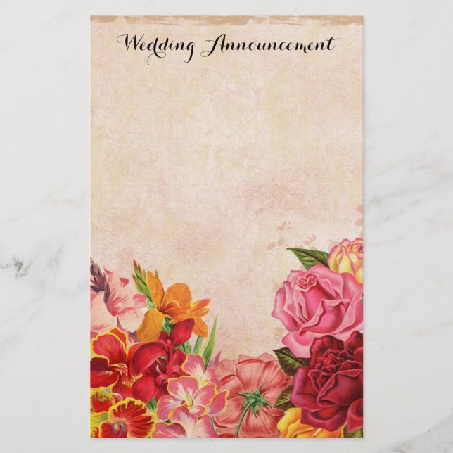 Papelaria Vintage Floral Wedding Scrapbook (Frente)