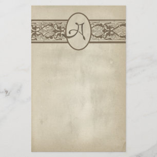 Papelaria Vintage Monograma - Letra A Papel de Carta