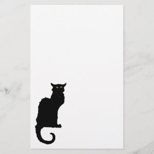 Papelaria Vintage o Dia das Bruxas, gato preto de Nouveau da