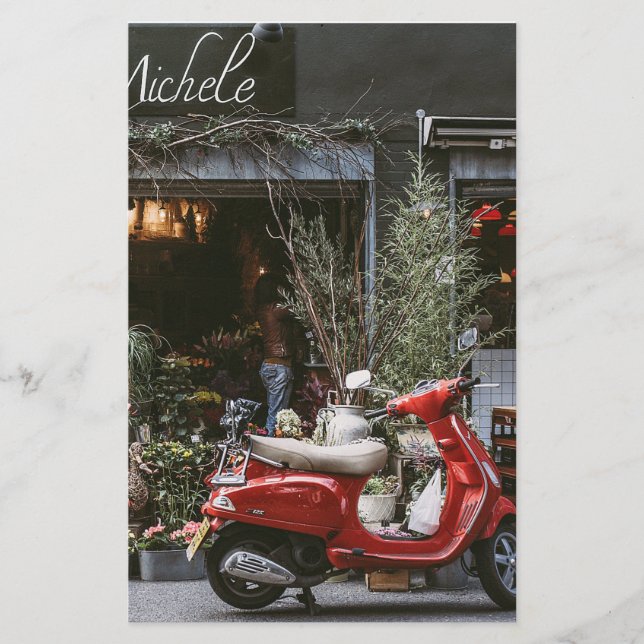 Papelaria Vintage Red Motor Scooter        (Frente)