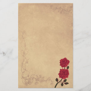 Papelaria Vintage Rosa vermelha Wedding