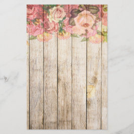 Papelaria Vintage Rosas Rústicos Românticos Madeira