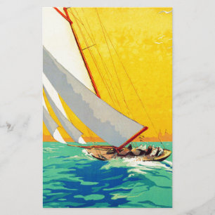 Papelaria Vintage Sail Boats Viagem francês