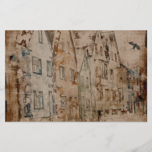 Papelaria Vintage Scrapbook Art Diário Painting Sepia