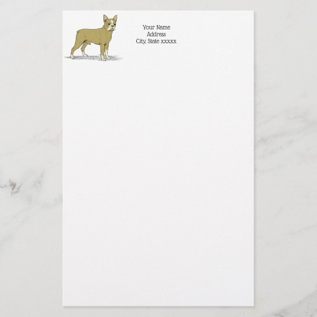 Papelaria Vintage Stylized French Bulldog C (Frente)