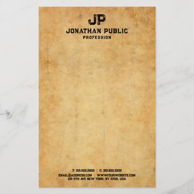 Papelaria Vintage Vintage Texto distorcido Modelo (Frente)