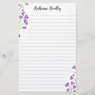 Papelaria Violet Sweet Pea Floral Add Names Links