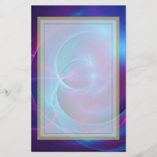 Papelaria Violeta Azul e Cosmic Rosa Fractal Suave