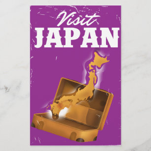Papelaria Visite o Japão pôster de viagem vintage