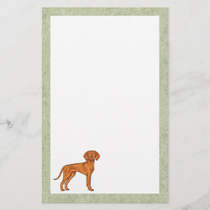 Papelaria Vizsla Húngaro Cachorro Ponteiro Cartoon Fofo Verd