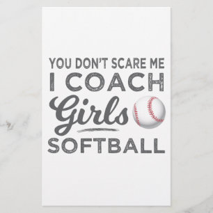 Papelaria Você não me assusta Eu treino dote de softball