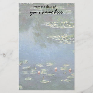 Papelaria Waterlilies por Claude Monet, flores do vintage