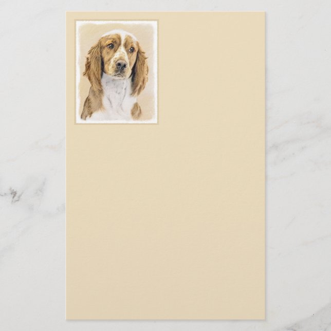 Papelaria Welsh Springer Spaniel Painting - Arte Original De (Frente)