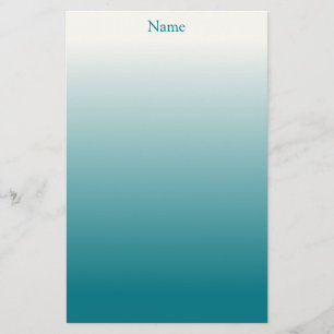 Papelaria White e Teal Ombre Personalizados