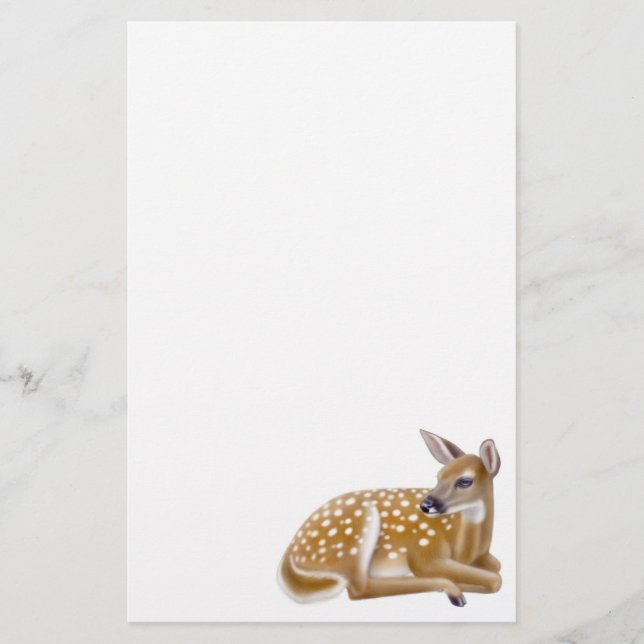 Papelaria Whitetail Deer Fawn Stationery (Frente)