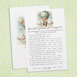 Papelaria Who Knows Mommy Best Fox Baby Shower Game Card