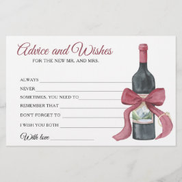 Papelaria Wine before vows Bridal Shower Advice and Wishes