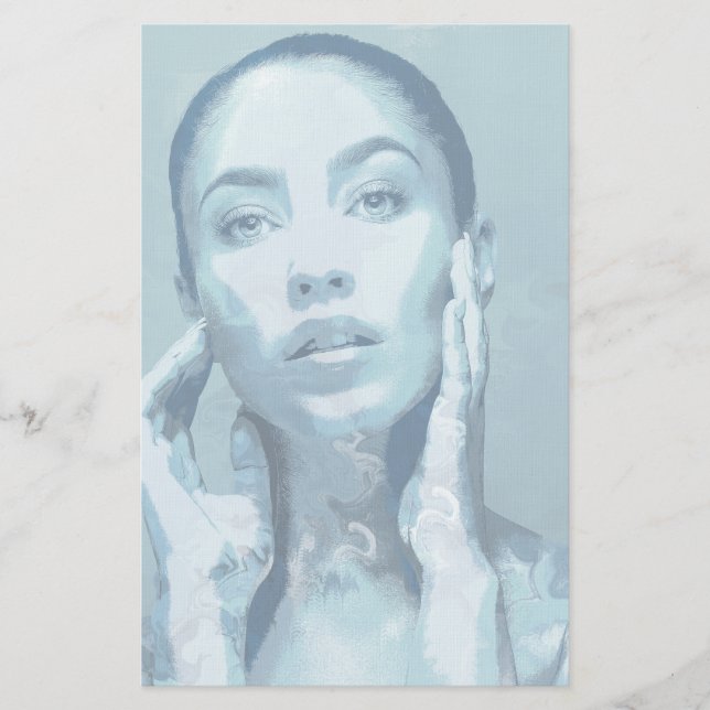 Papelaria "Woman in Blue"  Briefpapier (Frente)