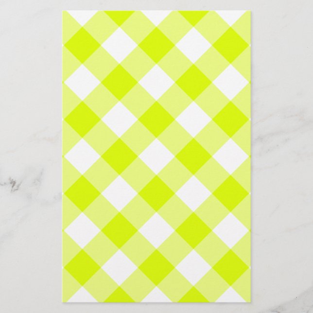 Papelaria Xadrez Amarelo Chartreuse (Frente)