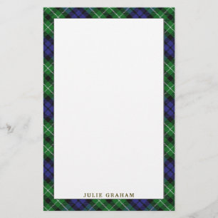 Papelaria Xadrez de Clã Graham Tartan