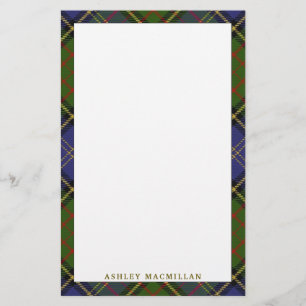 Papelaria Xadrez de Tartan elegante da caça de MacMillan do