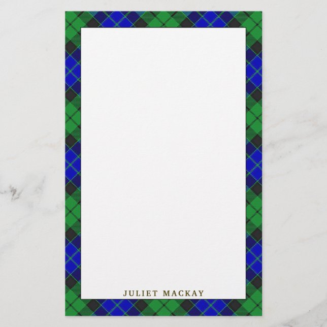Papelaria Xadrez Elegante Clan MacKay Tartan (Frente)