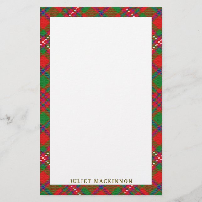 Papelaria Xadrez Elegante Clan MacKinnon Tartan (Frente)