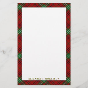 Papelaria Xadrez Elegante Clan Morrison Tartan