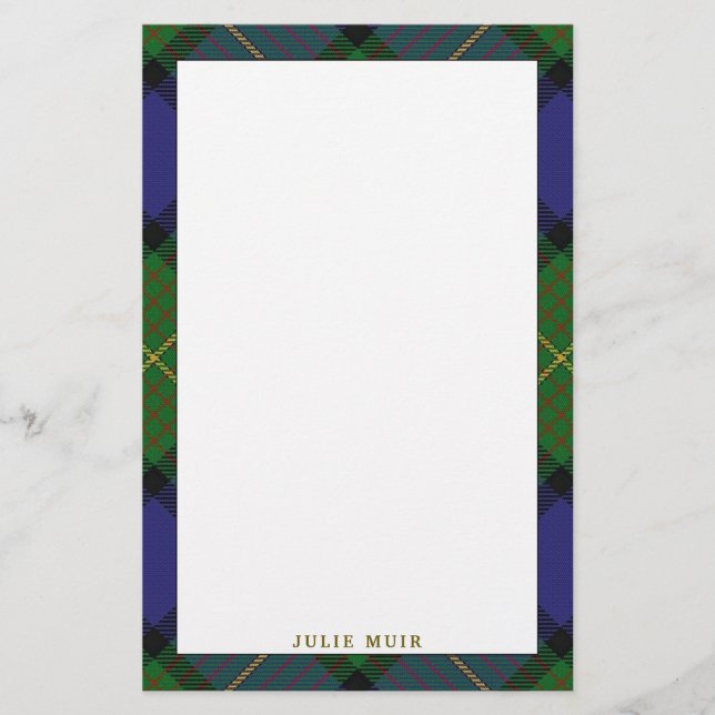Papelaria Xadrez Elegante Clan Muir Tartan (Frente)
