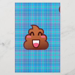 Papelaria xadrez poop emoji