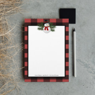 Papelaria Xadrez Snowman Buffalo Personalizada