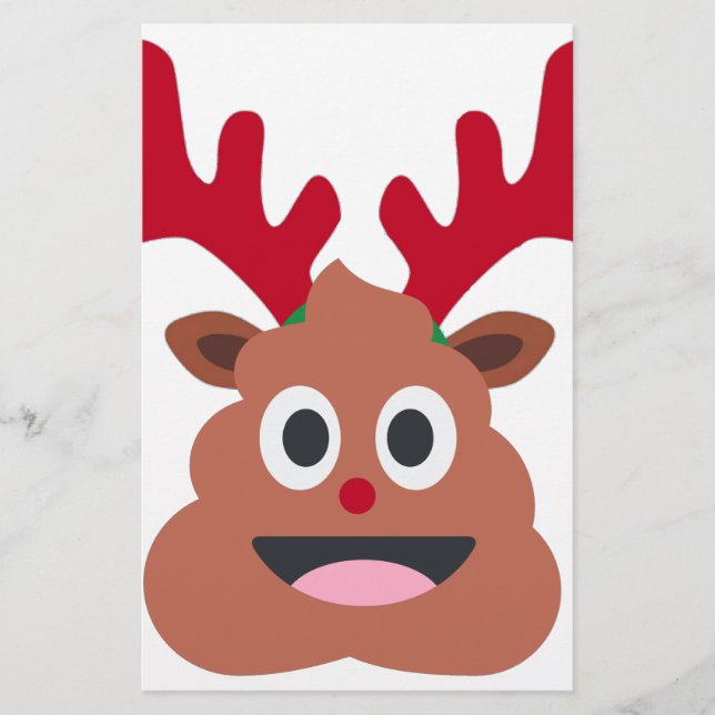Papelaria xmas reindeer poo emoji (Frente)
