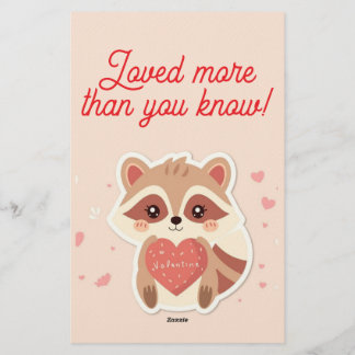 Papelaria You Stole My Heart Raccoon Valentine Card