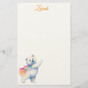 Papelaria Zarah o Urso Polar Dançante Personalizado