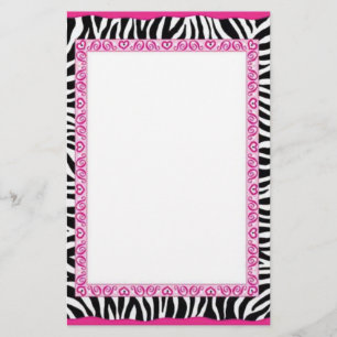Papelaria Zebra & beira cor-de-rosa