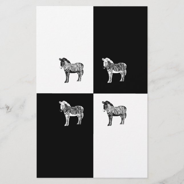 Papelaria zebra negra e branca (Frente)
