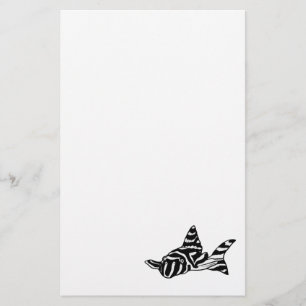 Papelaria Zebra Plecostomus Papel de carta de Peixe