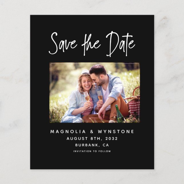 PAPER Black Photo Weding the Date Flyer (Frente)