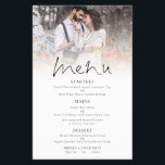 PAPER | Photo Overlay Wedding Thank You Menu<br><div class="desc">PAPER | Photo Overlay Wedding Menu and Thank You. A great value size 5.5” x 8.5” PAPER alternative. Combine your menu with a thank you message on the back. An informal set typography in black for the main headings Menu and Thank You complementing the rest of the text which you...</div>