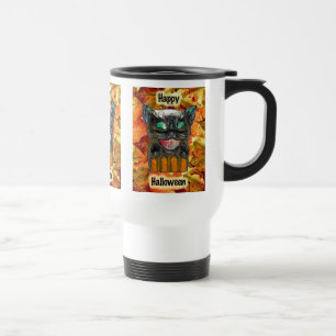 Papier Mache Halloween Caneca de viagem de Gato