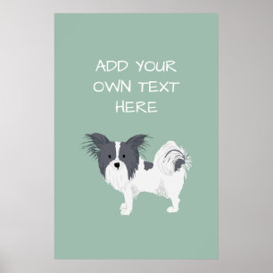 Papillon - Poster de Nome Personalizado de Cão