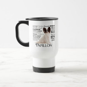 Papillon Traits Caneca de viagem