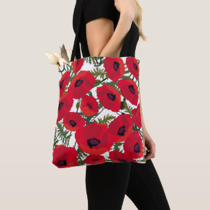 Papoila Flores Padrões Sacos de Tote