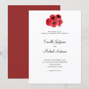 Papoilas vermelhas que wedding o convite