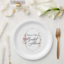 Papoulas cor-de-rosa pratos de papel