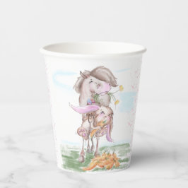 Pappbecher für Osterparty mit Pferd und Osterhase