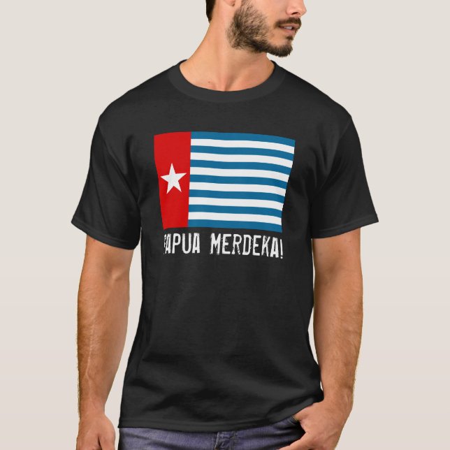 Papua ocidental Merdeka! T-shirt da bandeira da (Frente)