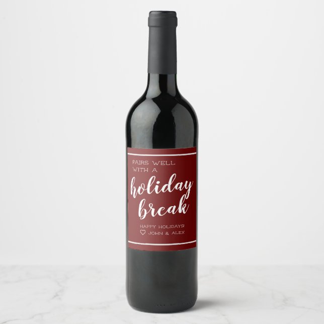 Par Bem Com Etiqueta De Vinho Personalizado De Que (Frente)